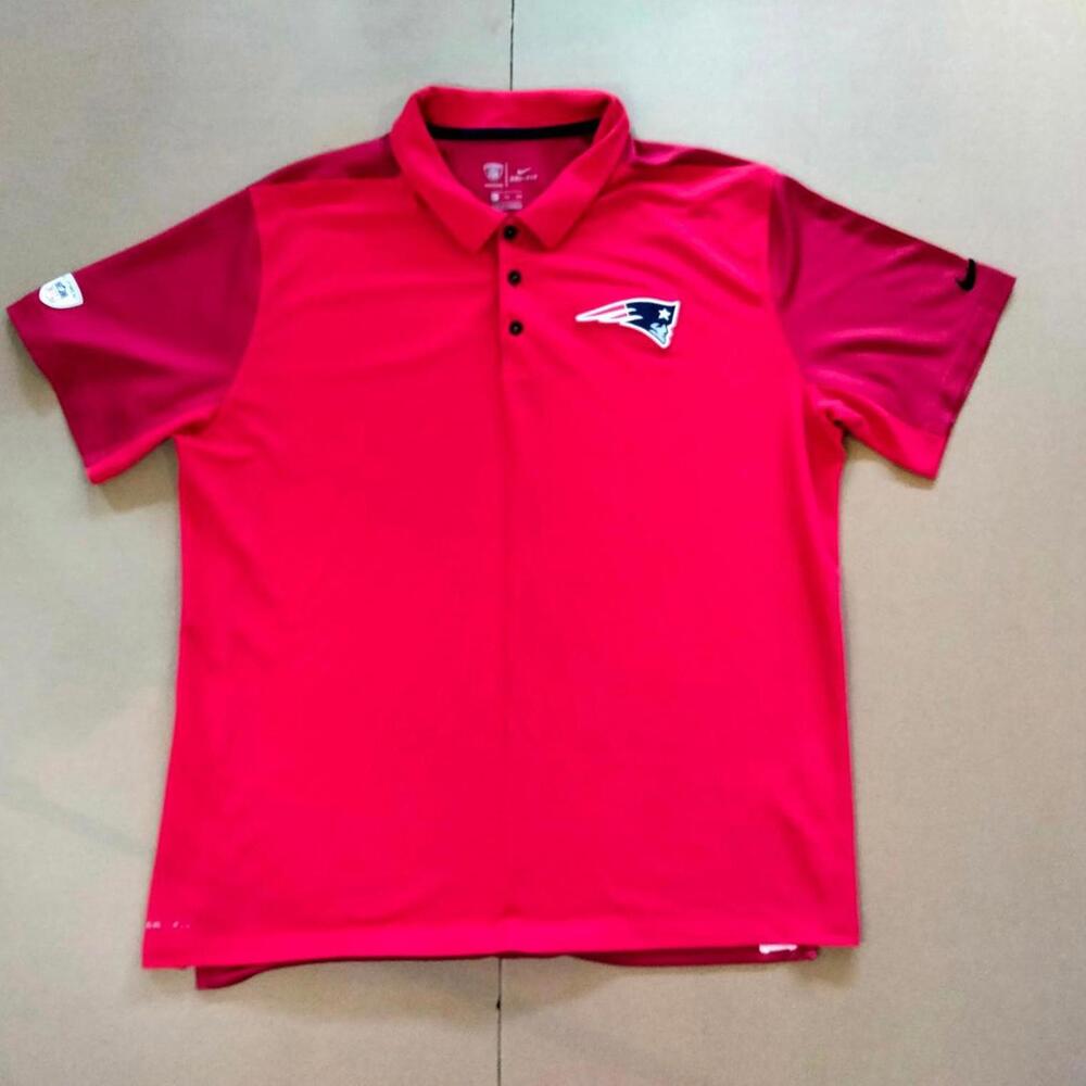Nike NFL Partiots Dri-Fit Polo Mens Size XXL Training Team Apparel Red Football
